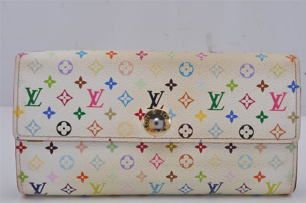 Auth Louis Vuitton Monogram Multicolor Portefeuille Sarah Wallet M93745 LV 9974J
