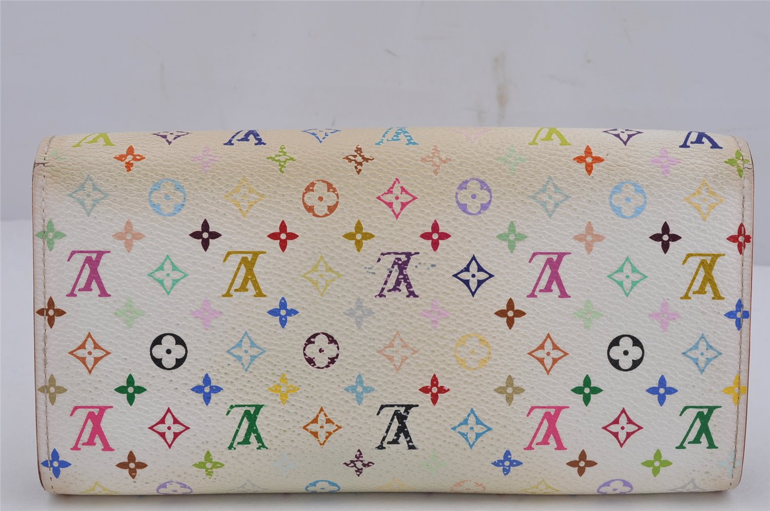 Auth Louis Vuitton Monogram Multicolor Portefeuille Sarah Wallet M93745 LV 9974J