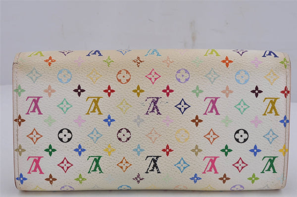 Auth Louis Vuitton Monogram Multicolor Portefeuille Sarah Wallet M93745 LV 9974J