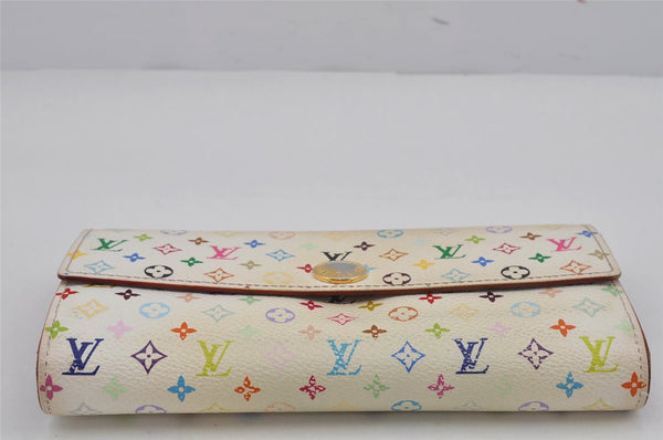 Auth Louis Vuitton Monogram Multicolor Portefeuille Sarah Wallet M93745 LV 9974J