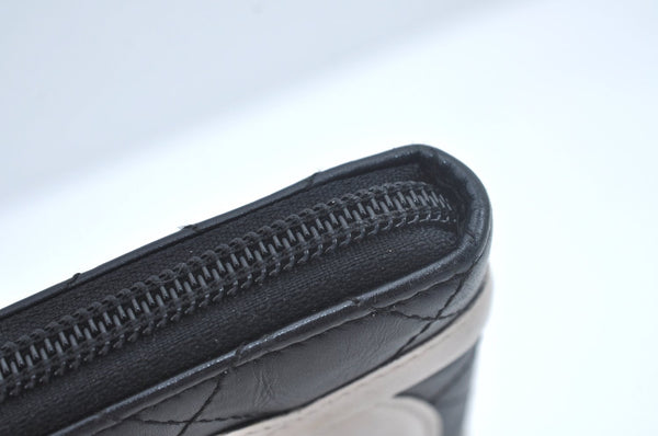 Authentic CHANEL Calf Skin Cambon Line Zippy Organizer Wallet Purse Black 9975I