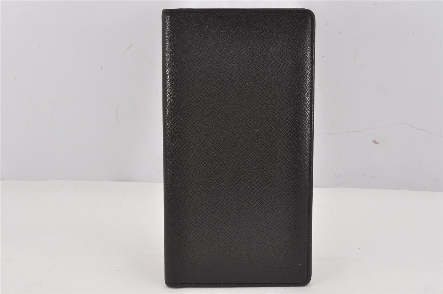 Auth Louis Vuitton Taiga Porte Valeurs Cartes Credit Wallet M30392 Black 9975J