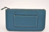 Authentic HERMES Dogon GM Vintage Leather Long Wallet Purse Blue 9977I