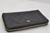 Authentic CHANEL Caviar Skin Matelasse Long Wallet Purse CoCo Mark Black 9977J