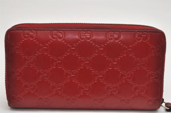Authentic GUCCI Guccissima Cherry GG Leather Long Wallet Purse 476049 Red 9979J