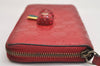 Authentic GUCCI Guccissima Cherry GG Leather Long Wallet Purse 476049 Red 9979J