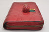 Authentic GUCCI Guccissima Cherry GG Leather Long Wallet Purse 476049 Red 9979J
