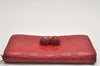 Authentic GUCCI Guccissima Cherry GG Leather Long Wallet Purse 476049 Red 9979J