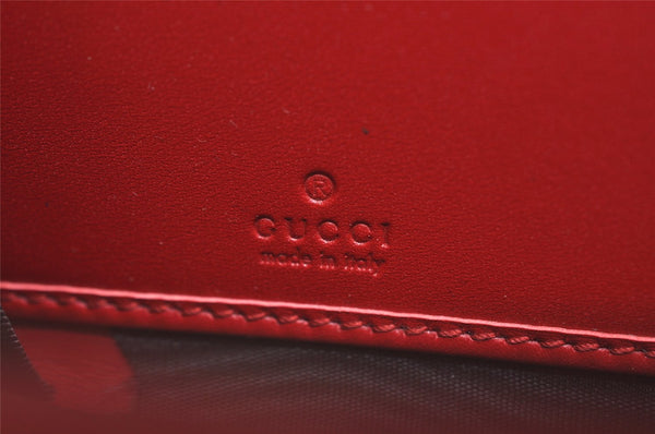 Authentic GUCCI Guccissima Cherry GG Leather Long Wallet Purse 476049 Red 9979J