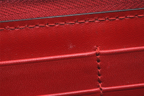 Authentic GUCCI Guccissima Cherry GG Leather Long Wallet Purse 476049 Red 9979J
