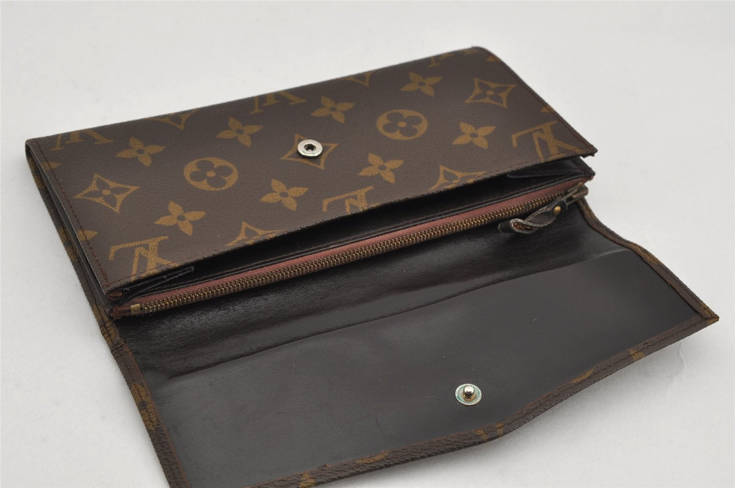 Auth Louis Vuitton Monogram Pochette Porte Monnaie Credit Wallet Old Model 9980J