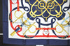 Authentic HERMES Carre 90 Scarf "Eperon d'or" Silk Navy Blue 9981I