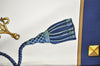 Authentic HERMES Carre 90 Scarf ”Les Cles" Silk Navy Blue 9983I