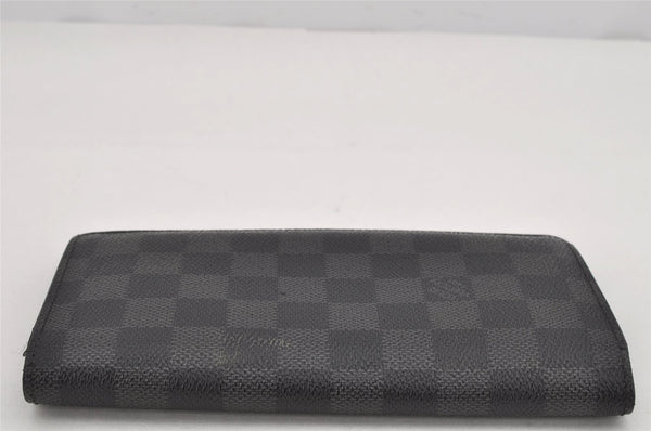 Authentic Louis Vuitton Damier Graphite Portefeuille Brazza N62665 Wallet 9983J