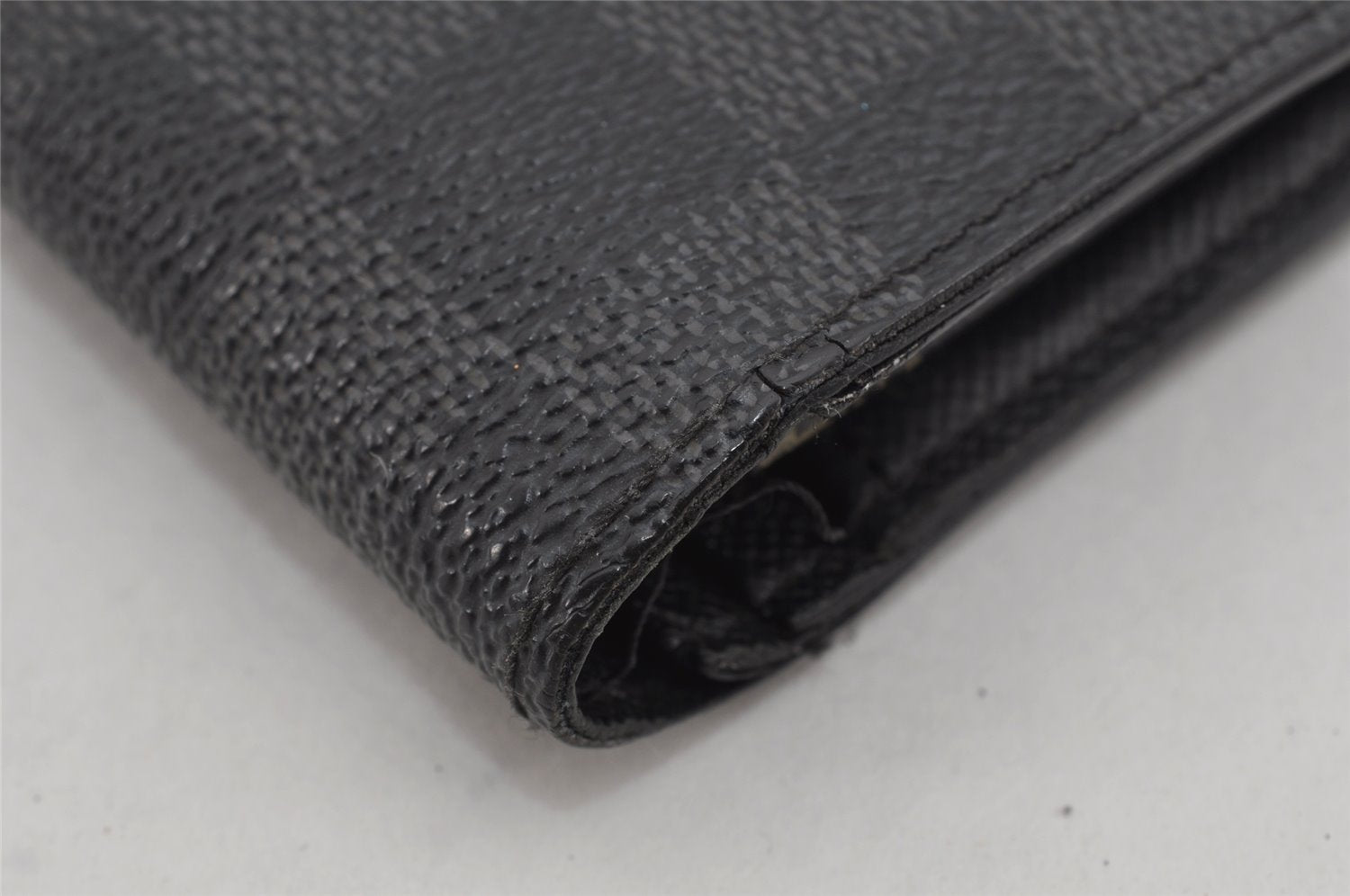 Authentic Louis Vuitton Damier Graphite Portefeuille Brazza N62665 Wallet 9983J