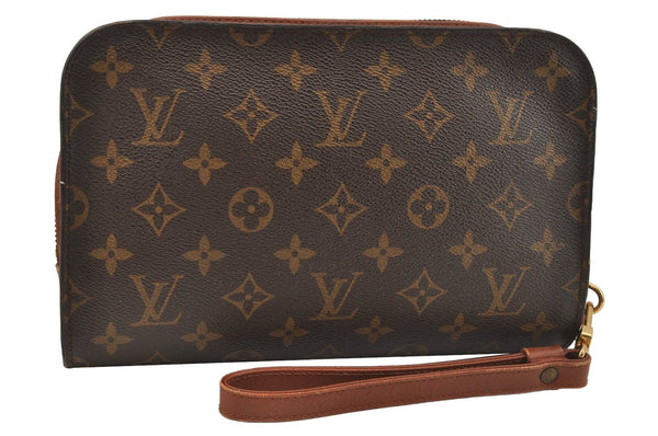 Authentic Louis Vuitton Monogram Orsay Clutch Hand Bag Purse M51790 LV 9986I