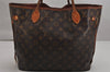 Authentic Louis Vuitton Monogram Neverfull MM Tote Bag Cerise M41177 Red 9986J