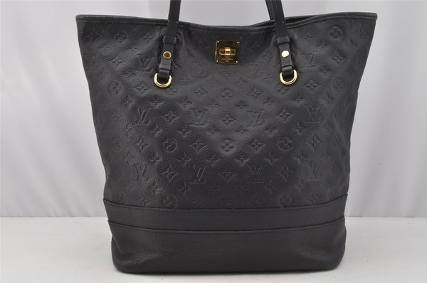 Auth Louis Vuitton Monogram Empreinte Citadine GM Tote Bag Navy M93237 LV 9987I