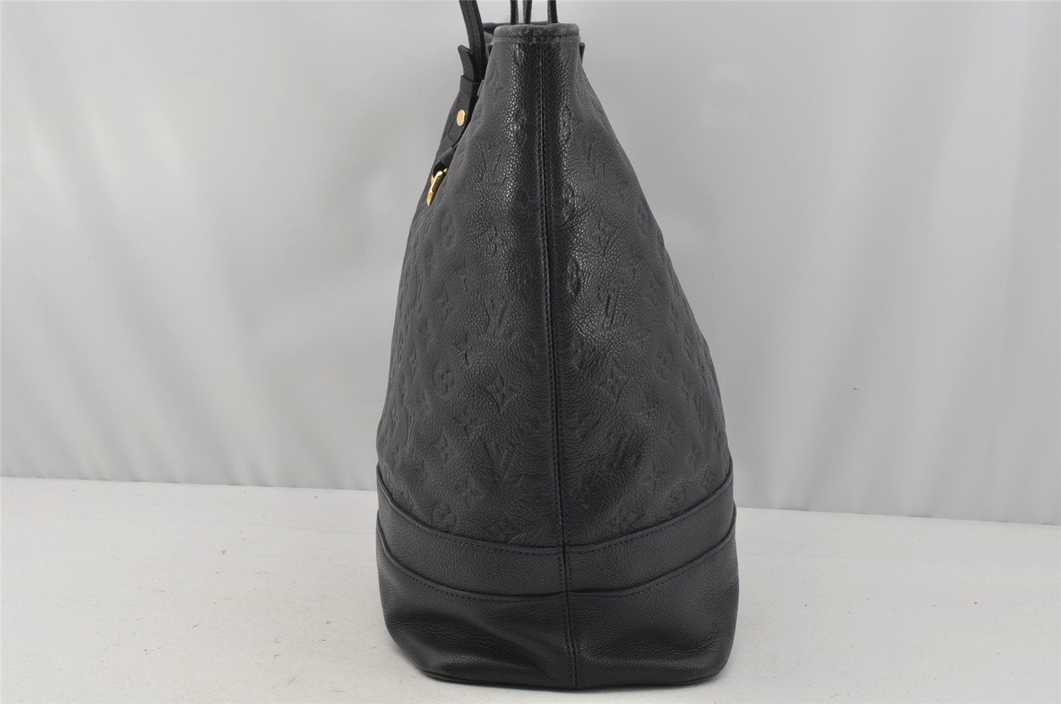 Auth Louis Vuitton Monogram Empreinte Citadine GM Tote Bag Navy M93237 LV 9987I