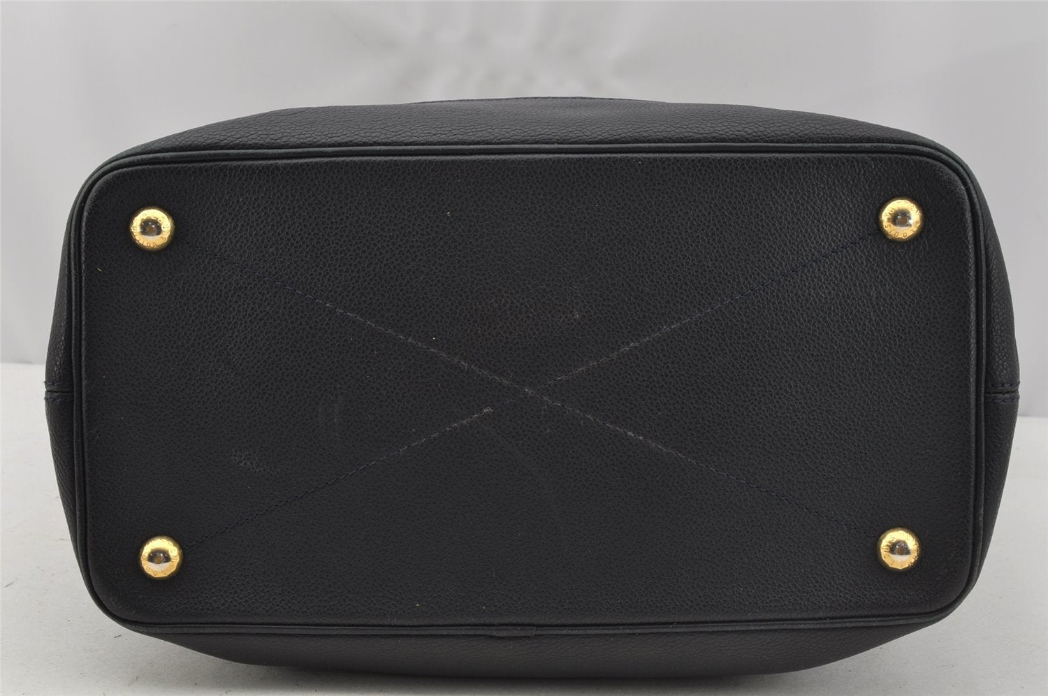 Auth Louis Vuitton Monogram Empreinte Citadine GM Tote Bag Navy M93237 LV 9987I