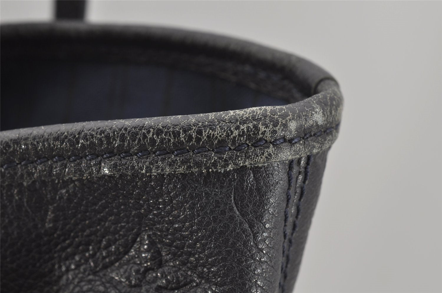 Auth Louis Vuitton Monogram Empreinte Citadine GM Tote Bag Navy M93237 LV 9987I