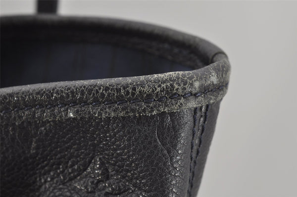 Auth Louis Vuitton Monogram Empreinte Citadine GM Tote Bag Navy M93237 LV 9987I