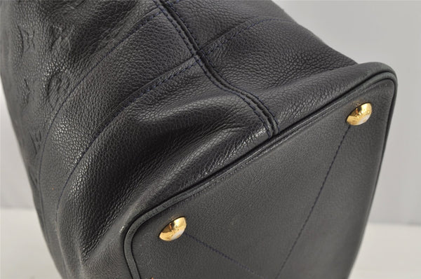 Auth Louis Vuitton Monogram Empreinte Citadine GM Tote Bag Navy M93237 LV 9987I