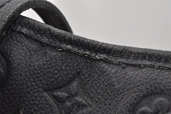 Auth Louis Vuitton Monogram Empreinte Citadine GM Tote Bag Navy M93237 LV 9987I