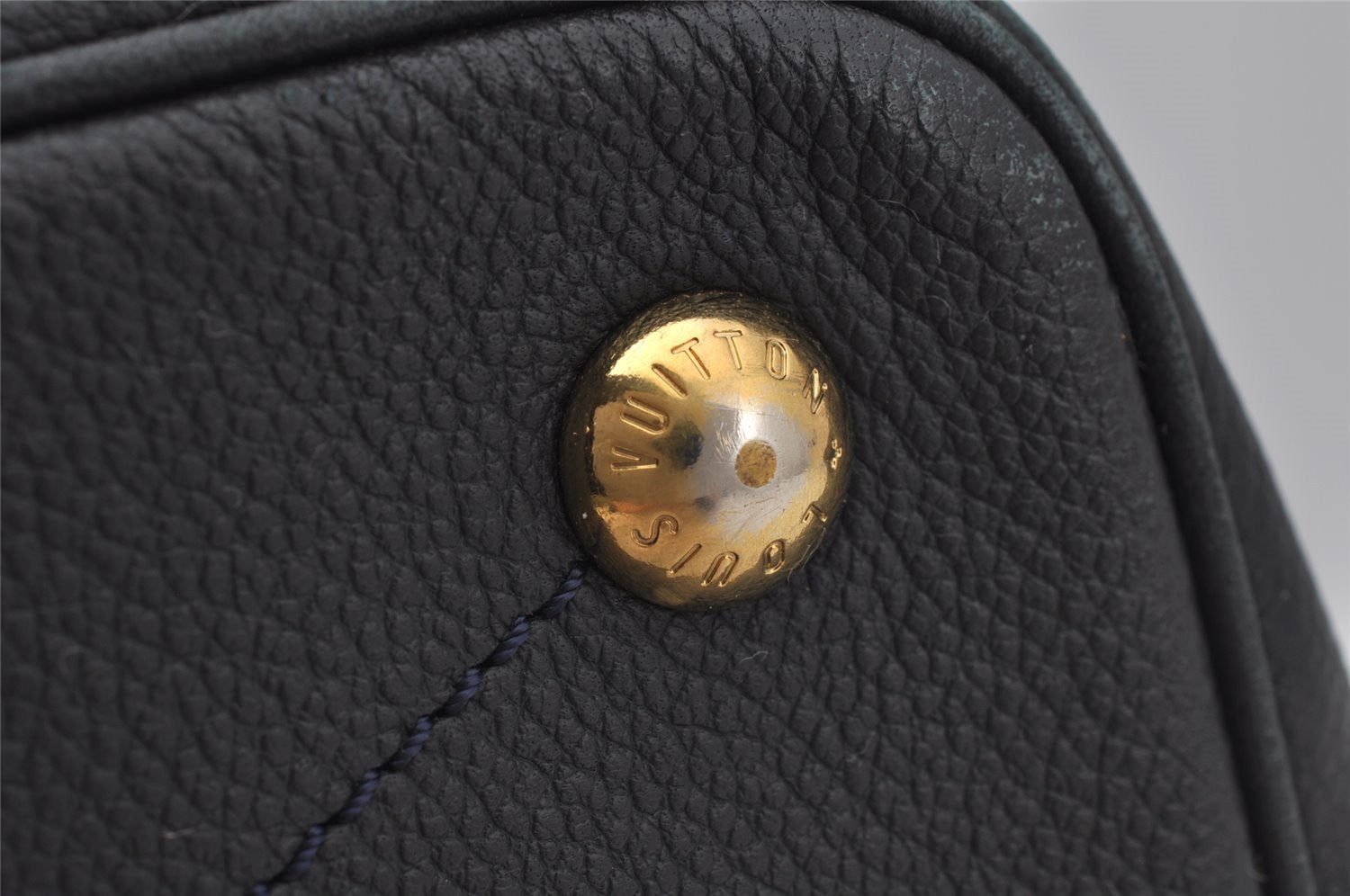 Auth Louis Vuitton Monogram Empreinte Citadine GM Tote Bag Navy M93237 LV 9987I