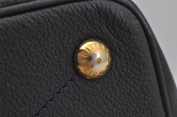 Auth Louis Vuitton Monogram Empreinte Citadine GM Tote Bag Navy M93237 LV 9987I