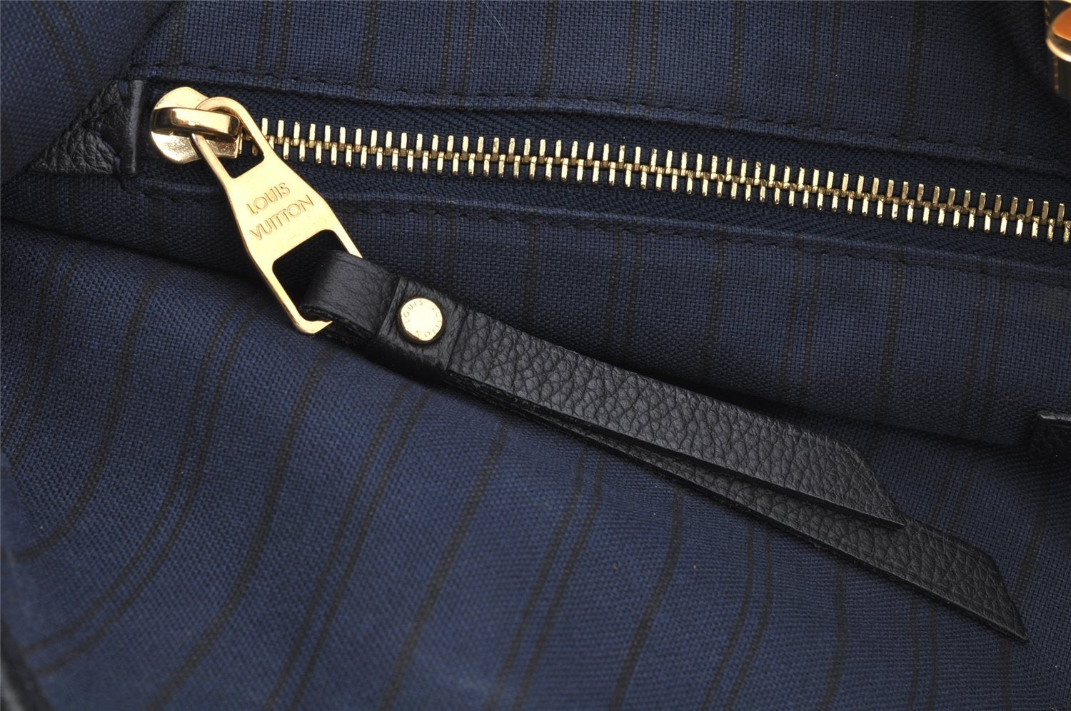 Auth Louis Vuitton Monogram Empreinte Citadine GM Tote Bag Navy M93237 LV 9987I