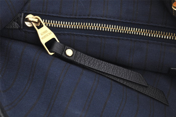 Auth Louis Vuitton Monogram Empreinte Citadine GM Tote Bag Navy M93237 LV 9987I