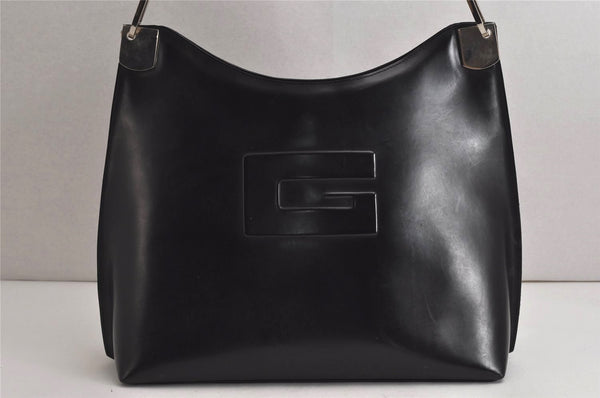 Authentic GUCCI Vintage Shoulder Hand Bag Purse Enamel Black Junk 9992J