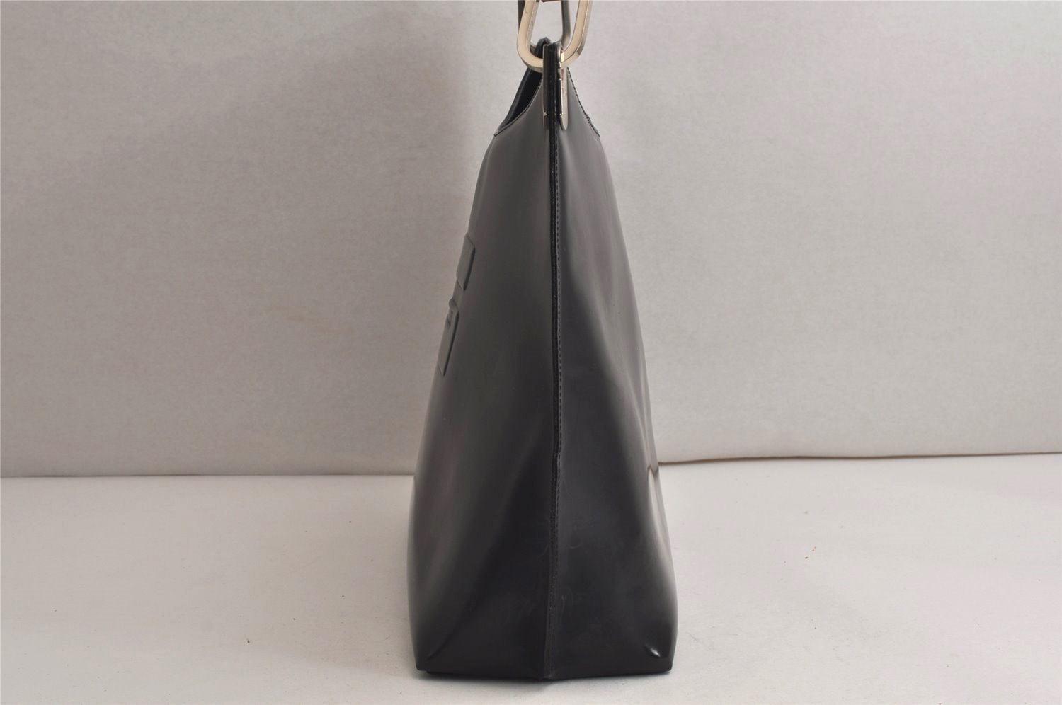 Authentic GUCCI Vintage Shoulder Hand Bag Purse Enamel Black Junk 9992J