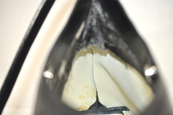 Authentic GUCCI Vintage Shoulder Hand Bag Purse Enamel Black Junk 9992J