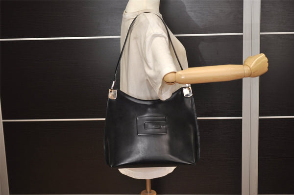 Authentic GUCCI Vintage Shoulder Hand Bag Purse Enamel Black Junk 9992J