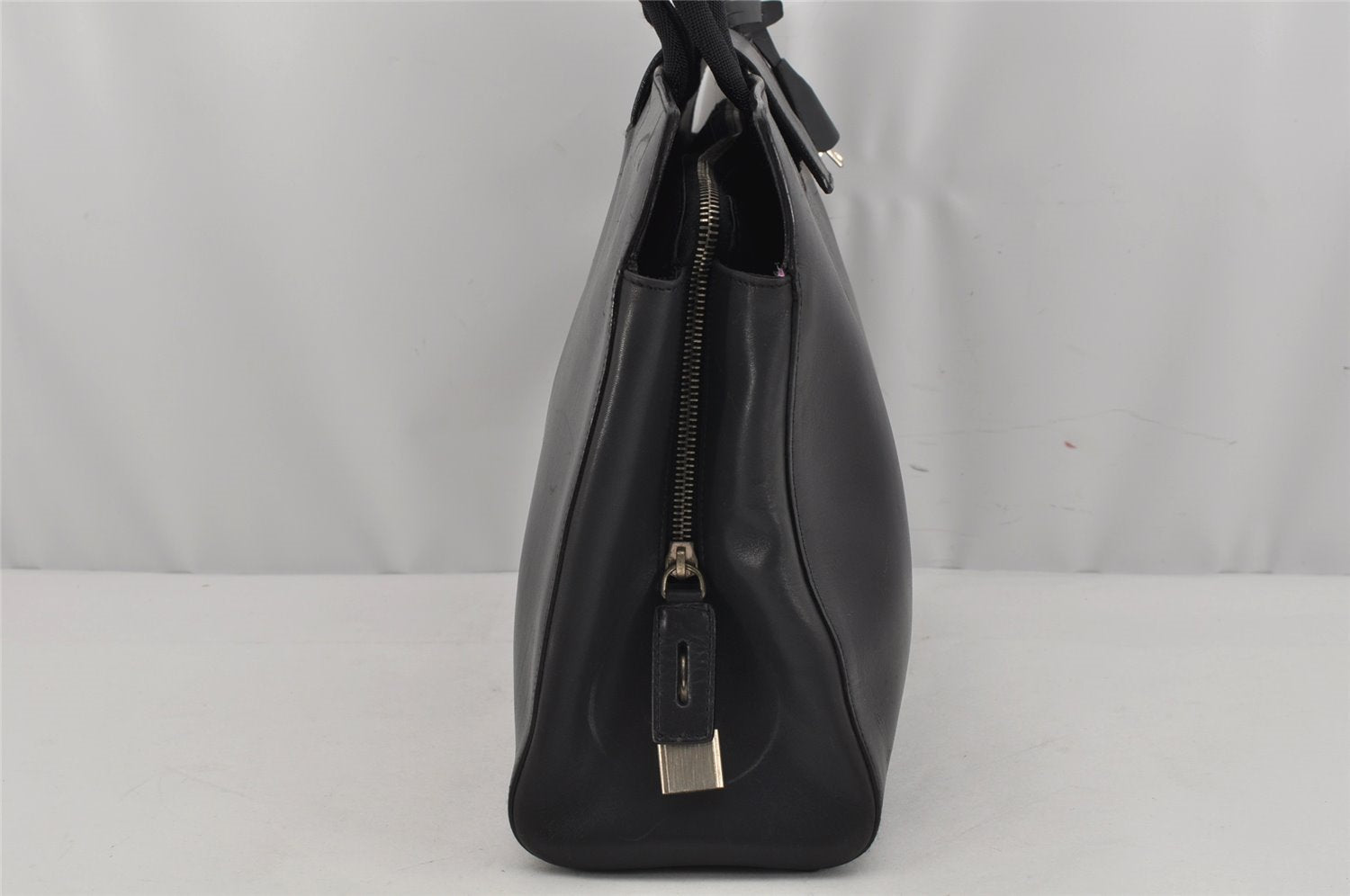 Authentic PRADA Vitello City Leather Nappa Shoulder Hand Bag B8197 Black 9993J