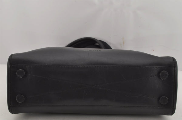 Authentic PRADA Vitello City Leather Nappa Shoulder Hand Bag B8197 Black 9993J