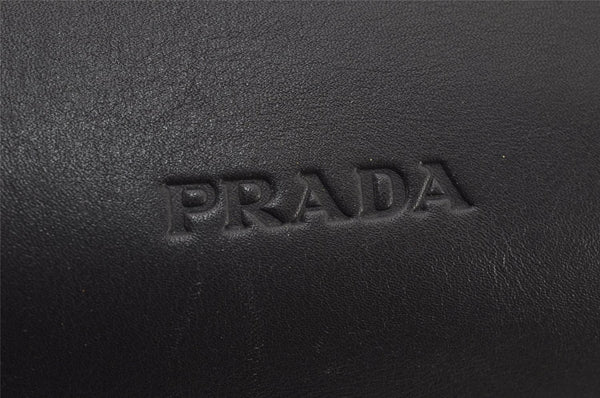Authentic PRADA Vitello City Leather Nappa Shoulder Hand Bag B8197 Black 9993J