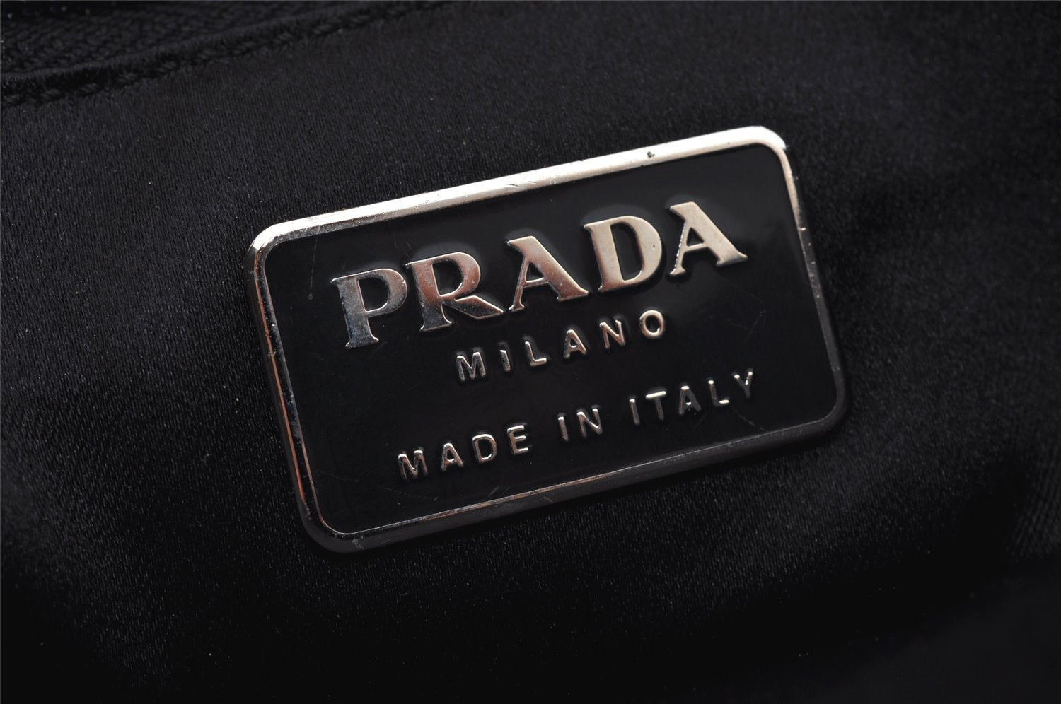 Authentic PRADA Vitello City Leather Nappa Shoulder Hand Bag B8197 Black 9993J