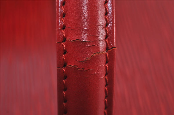 Authentic Louis Vuitton Epi Cannes Red Cosmetic Hand Bag Purse M48037 LV 9994I