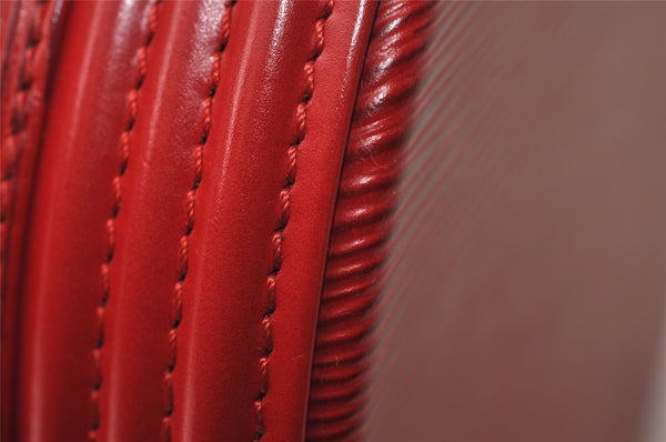 Authentic Louis Vuitton Epi Cannes Red Cosmetic Hand Bag Purse M48037 LV 9994I