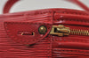 Authentic Louis Vuitton Epi Cannes Red Cosmetic Hand Bag Purse M48037 LV 9994I