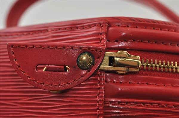 Authentic Louis Vuitton Epi Cannes Red Cosmetic Hand Bag Purse M48037 LV 9994I