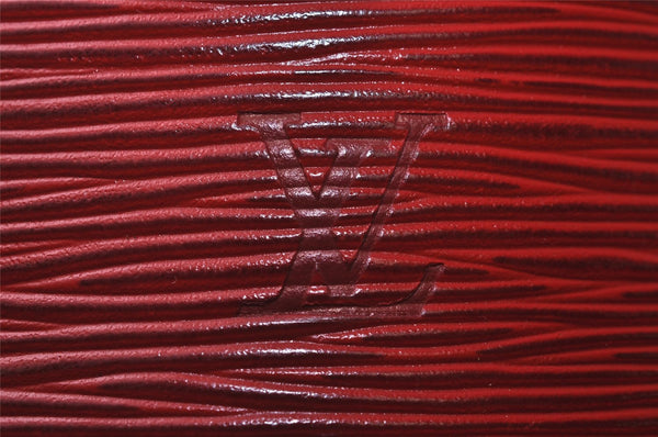 Authentic Louis Vuitton Epi Cannes Red Cosmetic Hand Bag Purse M48037 LV 9994I