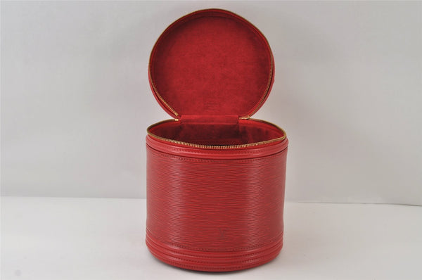 Authentic Louis Vuitton Epi Cannes Red Cosmetic Hand Bag Purse M48037 LV 9994I