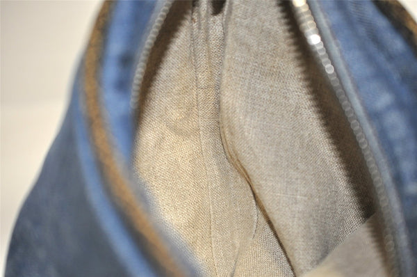 Authentic MIU MIU Vintage Denim Leather Shoulder Cross Body Bag Purse Blue 9995J