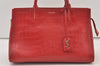 Auth SAINT LAURENT Cabas Rive Gauche 2Way Hand Bag Leather 400413 Red 9996J