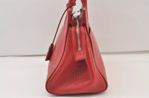 Auth SAINT LAURENT Cabas Rive Gauche 2Way Hand Bag Leather 400413 Red 9996J