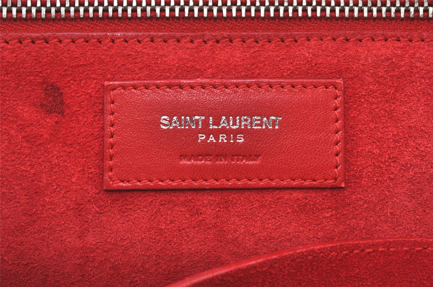 Auth SAINT LAURENT Cabas Rive Gauche 2Way Hand Bag Leather 400413 Red 9996J